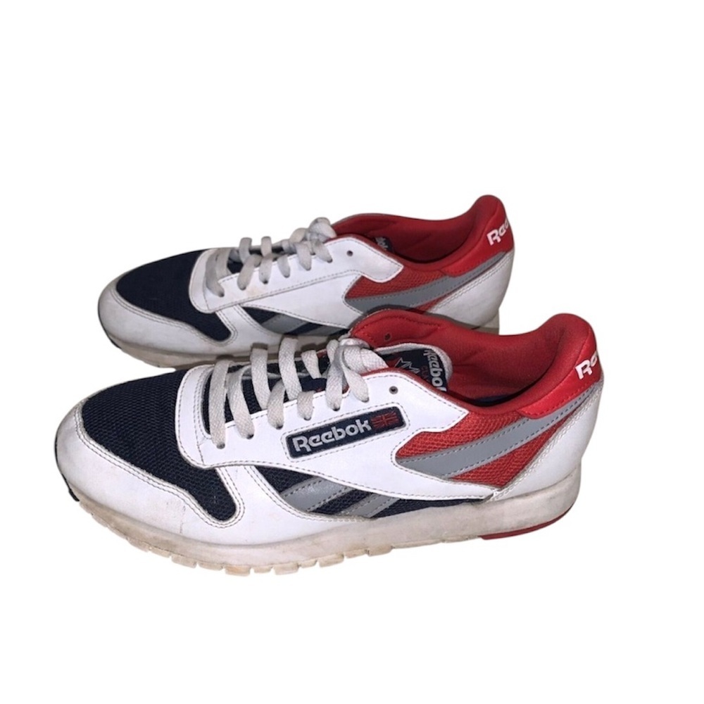 Reebok Classic Leather White Lace Up Retro Athletic Lifestyle Sneakers Size 8